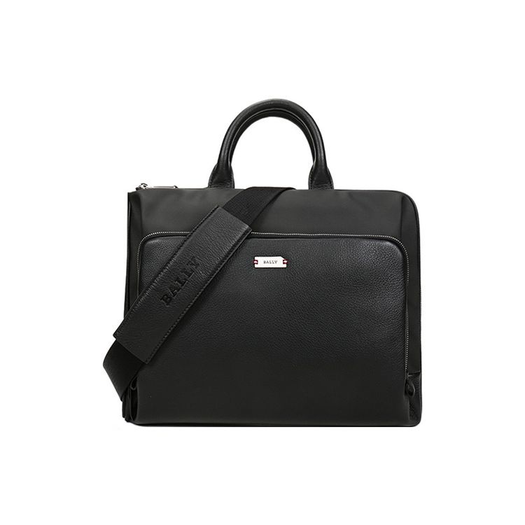 

Bally Valdio Classic Minimalist Solid Color Logo Canvas And Leather Tote Bag Men Tote Bag Black 6231779 Basic Set (Bag+Dust Bag)