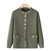 Yalu Women's Plush-Lined Cardigan Sweater for Elderly