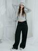HHIPS Flower Stud Cotton Denim Pants (Black)