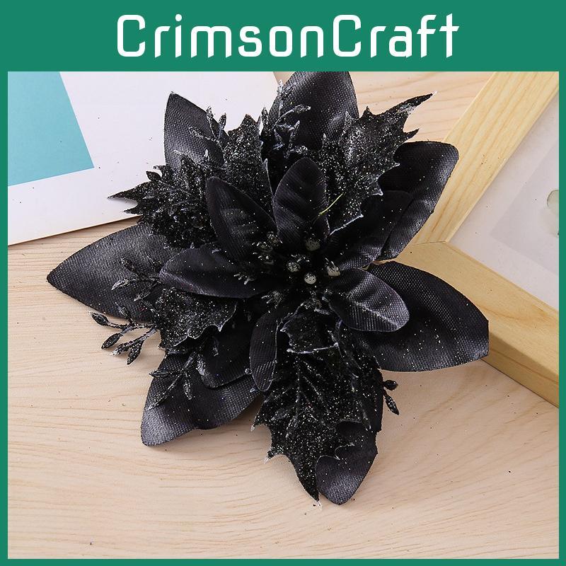 Decorations Floral Christmas With Plastic And Glitter Finish Festive Tree Decor