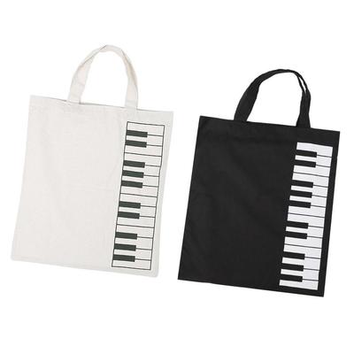 Βαμβακερή Τσάντα Πιάνο Κλειδιά Μουσικής Χειροτσάντα Τσάντα Tote Τσάντα Ψωνιών για Κορίτσια