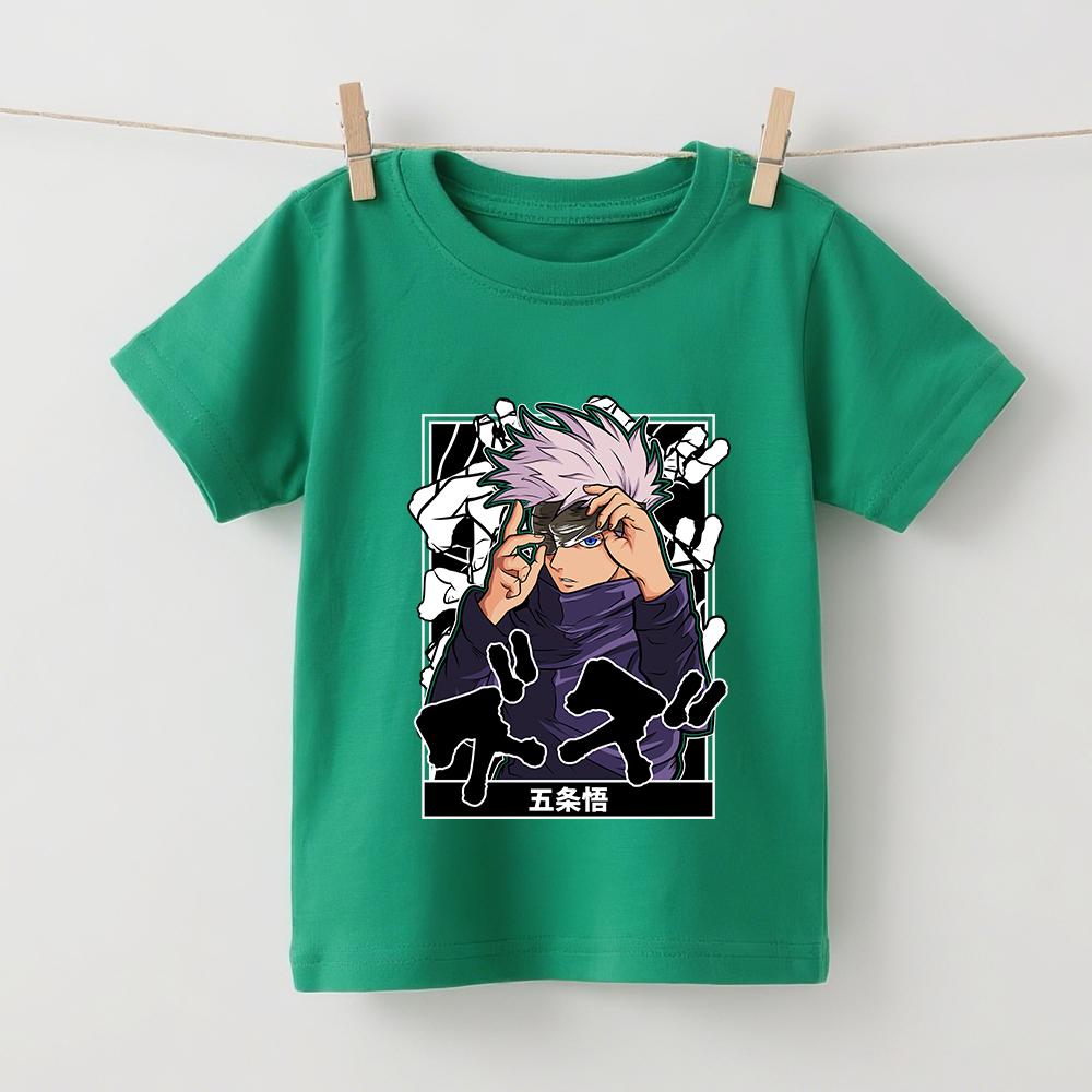 Jujutsu Kaisen Gojo Anime Graphic Print Kids Cotton T Shirts Summer Short Sleeve Casual Tee for Boys Girls Clothes