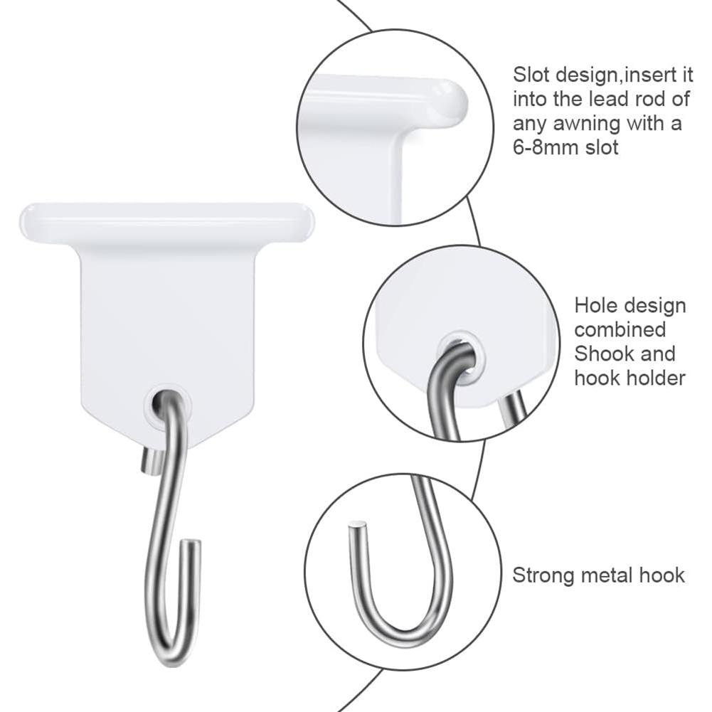 16 Buc Cârlige Markiză RV în Formă de S Cârlige pentru Bandă de Bordură Cârlige pentru Șină de Bordură de Camping Accesorii Universale pentru Rulotă Camper