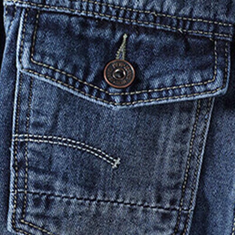 MaoRen Men's Casual Slim Fit Denim-Look Jacket