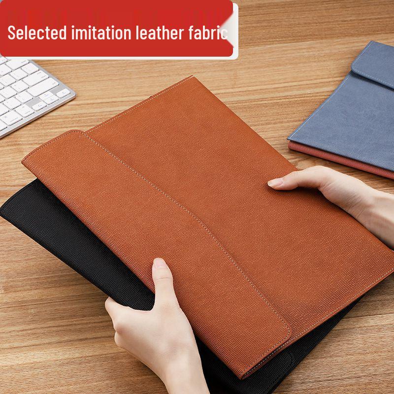 A4 Leather Korean Style Large Capacity Magnetic Snap File Folder