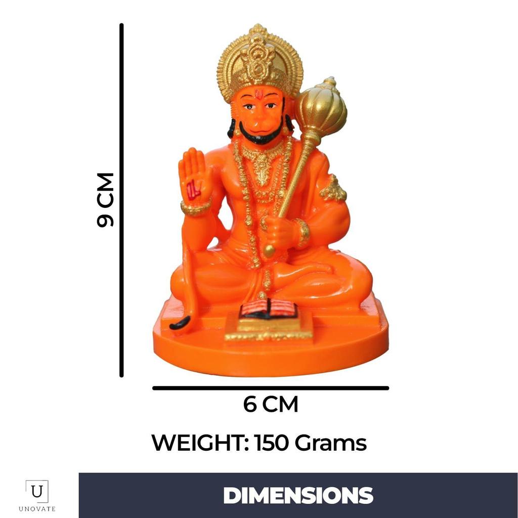 Hanuman Idol for Home, Office Desk, Car Dashboard Car Accessory, Hanuman Chalisa - Bajrang Bali Murti for Protection from Negative Energy