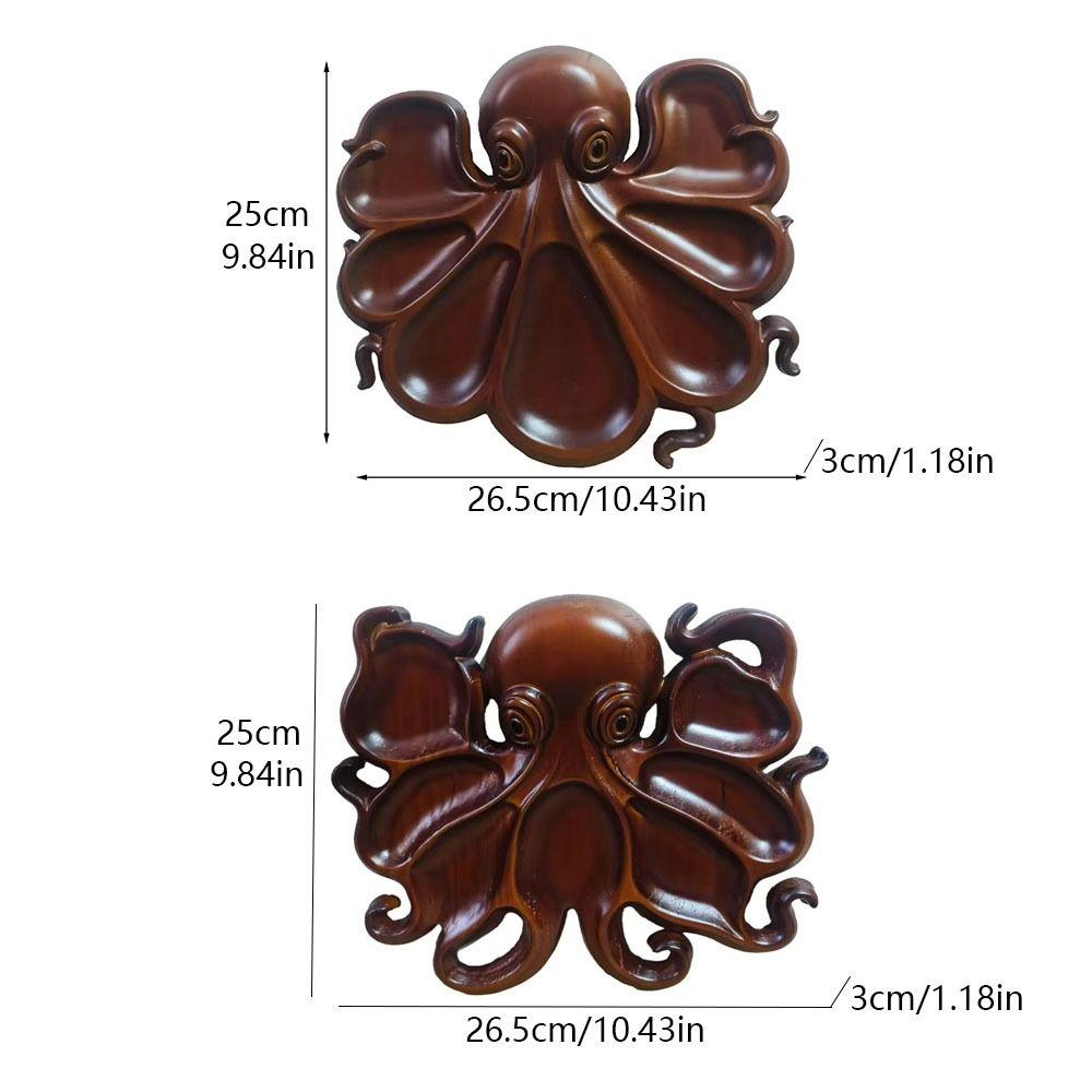 Wooden Octopus Food Platter Unique Octopus Charcuterie Boards  Family Dining Table