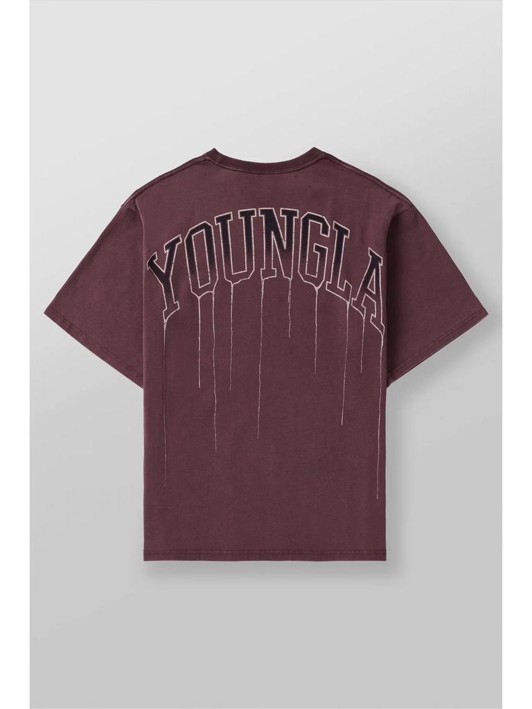 YOUNGLA Men's Cotton Oversized Round Neck Gym T-shirt 240 Fabric