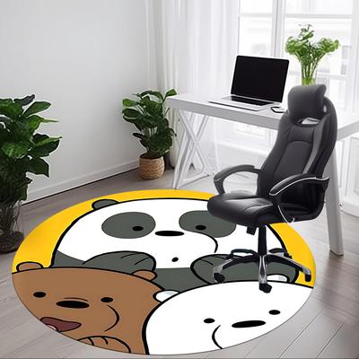 1pc We Bare Bears Office Round Area Rug, Under Office Chairs Bedroom Living Room Home Decor, Room Deco, Available In Various Sizes
