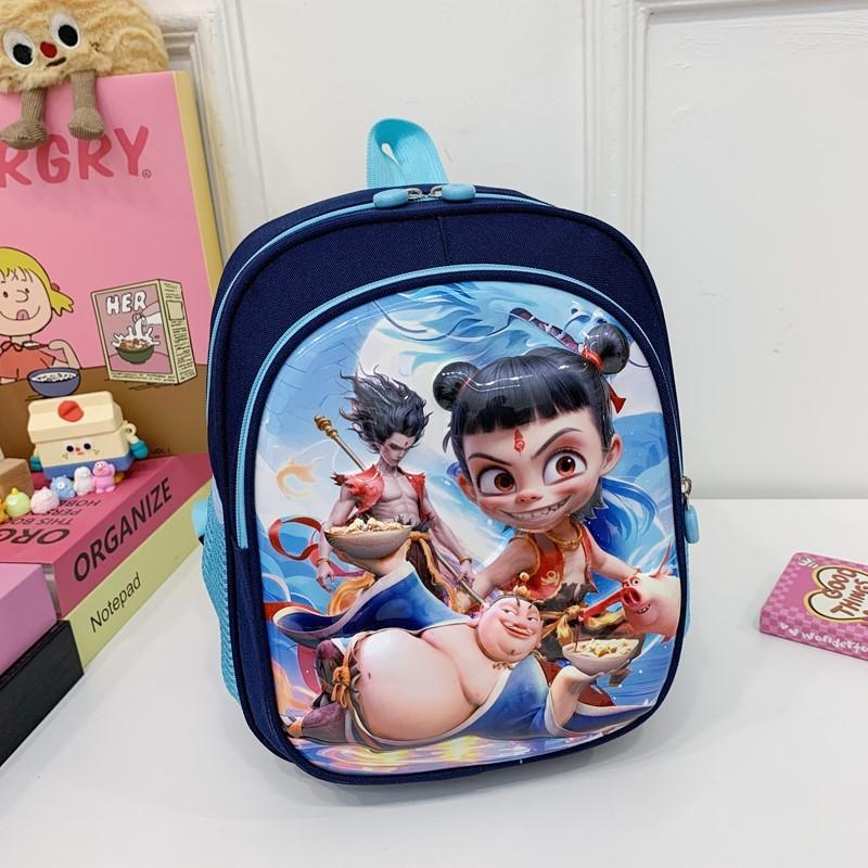Pattern Ne Zha Printing Kids Backpack Schoolbag Breathable Large Bag Capacity