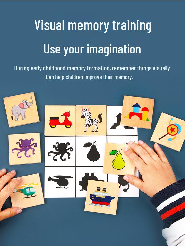 Toddler Shadow Matching Puzzle Game – Animals, Fruits, Transportation, Shapes for Cognitive Development