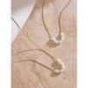 Yhpup Natural Freshwater Pearls Stainless Steel Chain Necklace for Women Waterproof Chic Fashion Collar Jewelry Gift Waterproof