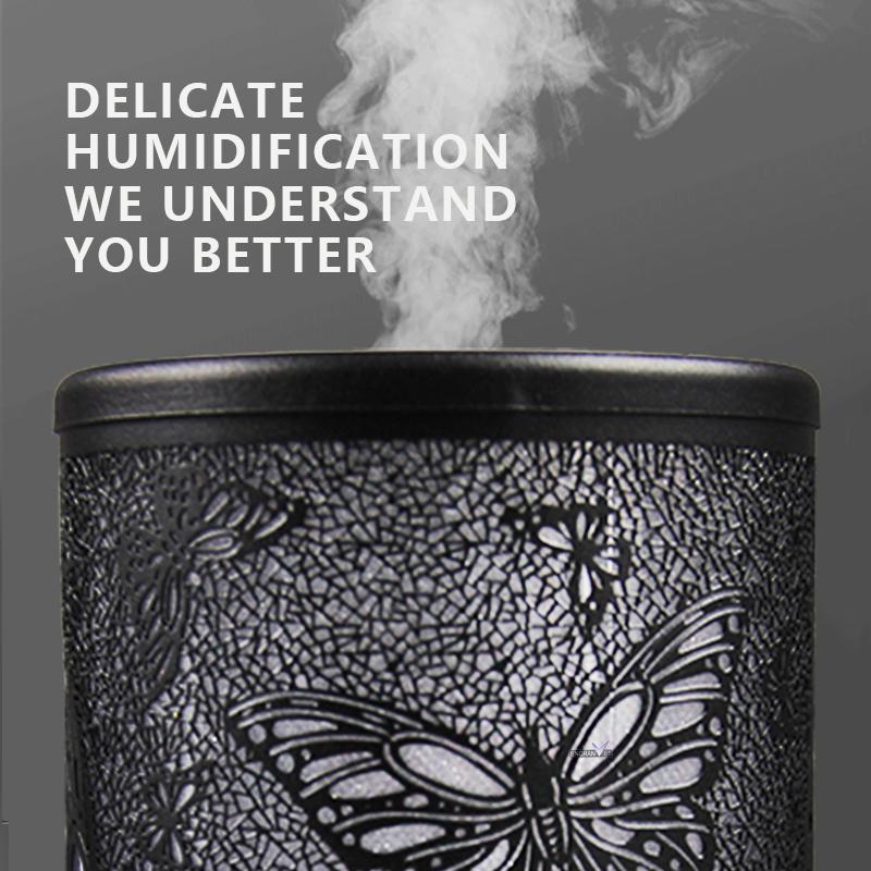 100ml Scent Diffuser Timing Function Ultrasonic Air Humidifier Hollow Butterfly Smart Home Appliances with LED Night Lights