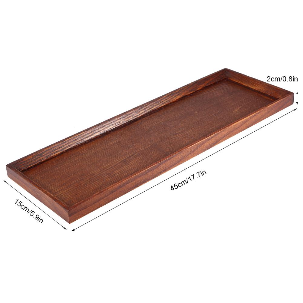 Wooden Serving Tray Plate for Tea Set Fruits Candies Food Home Decoration (45*15*2cm)