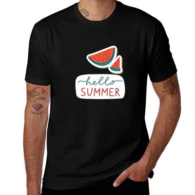 Hello Summer Watermelon TShirt Utility Casual Work TShirt
