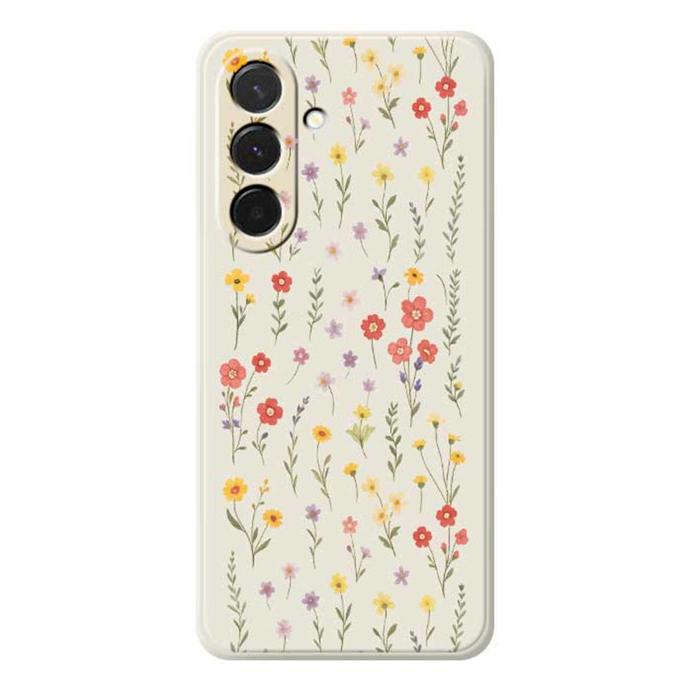 For Samsung Galaxy A36 5G Case Flowers and Grass Pattern Printing Straight Edge TPU Phone Back Cover