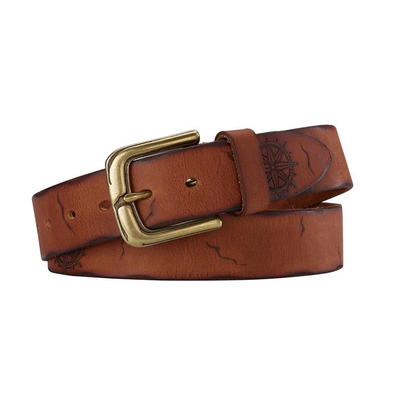 Men'S Handmade Genuine Leather First Layer Cowhide Belt Men'S Belt Casual Retro British Belt