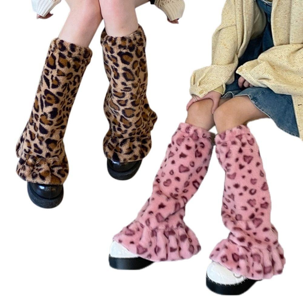Ruffled Design Boot Socks Soft Plush Stockings Cosplay Leg Warmers  Harajuku Fashion