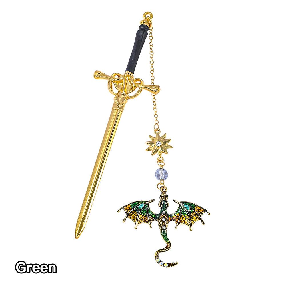Fantasy Dragon Sword Bookmarks Gothic Reading Accessories Bag Pendant for Dragon Lovers Readers