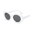 Vintage Oval Round Sunglasses Woman  Designer Sunglasses Female Male Black White Mirror Kurt Cobain Glasses Sun Glasses