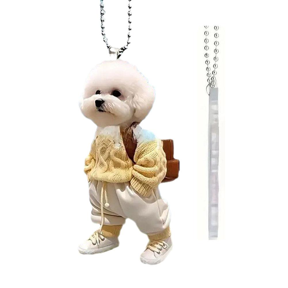 Creative Puppy Man Backpack Rearview Mirrors Pendant Decoration Auto Accessories Car Mirror Rearview Gifts Suspension Styli C6B3