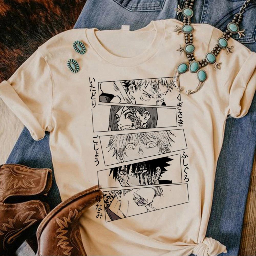 Jujutsu Kaisen shirt female korean clothes anime Grunge Gothic graphic Psychedelic Trendy korean clothes Breathable Graphic