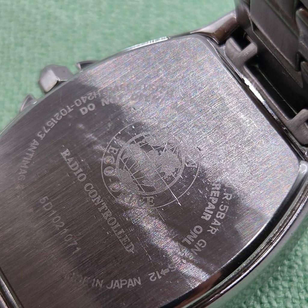 Used [Beautiful Item, Working Condition] Citizen xC Cross Sea Happy Flight Radio Solar Black
