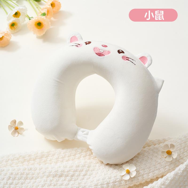

Memory Foam u Travel neck pillow, cervical spine support pillow, airplane and train sleeping aid, portable neck support pillow Little Hamster