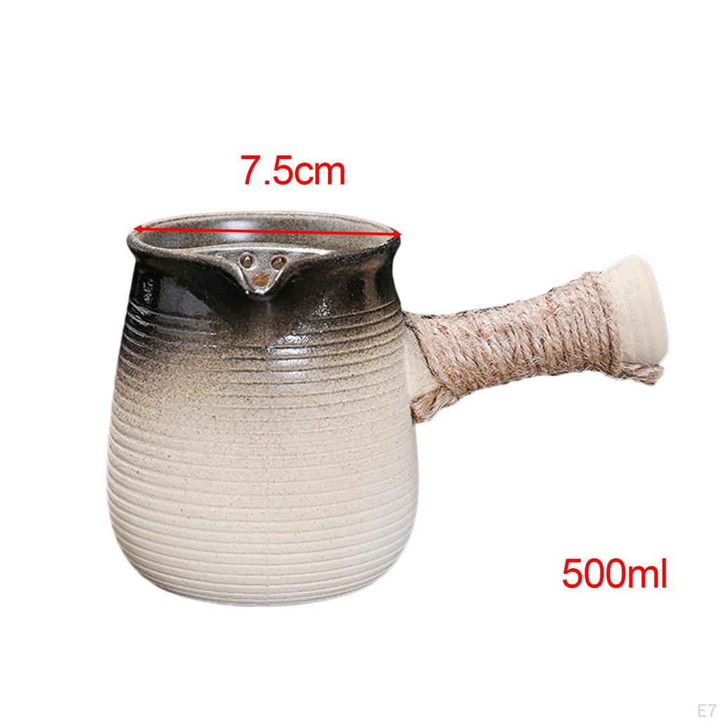 Teapot Porcelain Single with Side Handle Tea Pot for Kitchen Picnic Camping Hotel