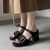 Fashion Summer Woman Slippers High Heels Elegant Shoes Dress Fashion Pumps Chunky Woman Sandals 2025 New Trend Walking Mujer Flip Flops