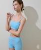 VIKINI VENDER Benny Textured Bandeau Shorts Bikini - Sky Blue