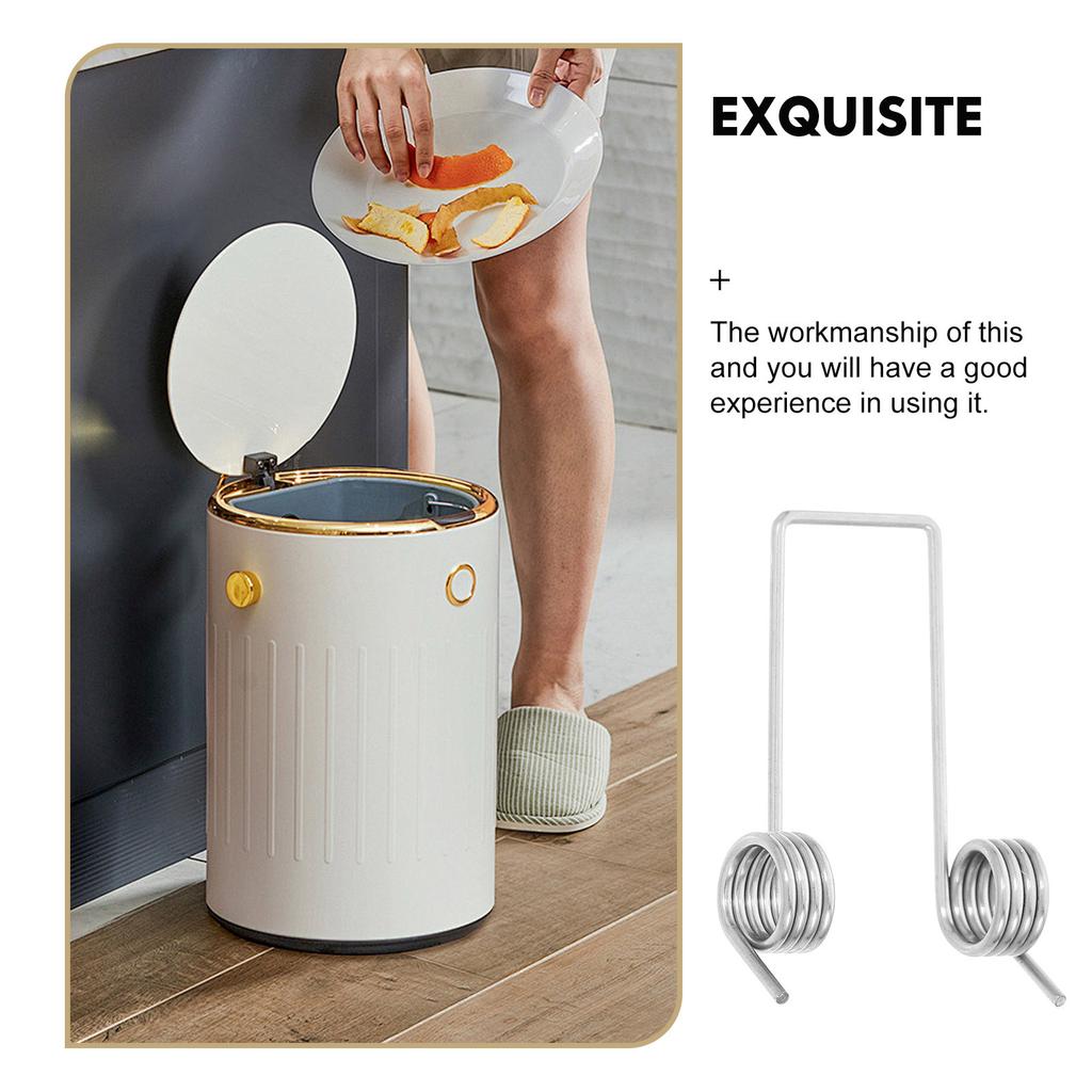 6pcs Stainless Steel Torsional Spring For Garbage Can Lid Repair Universal Replacement Outdoor Kitchen Trash Bin Maintenance