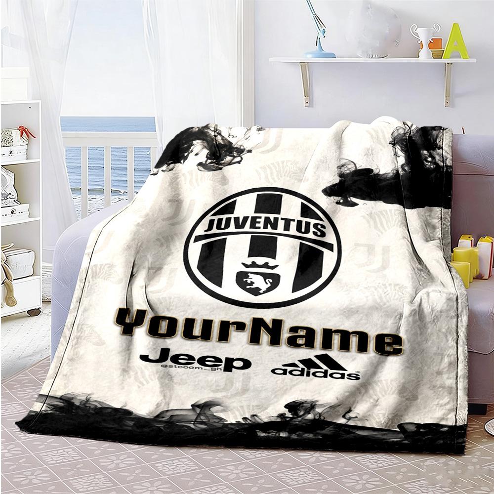 Juventus Personalized Name Blanket Cozy Customizable Blanket Soft & Cozy Perfect for Office Chair Seaside Livingroom Living Room All-Season Use