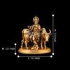 Handcrafted Krishna with Cow Murti Idol Statue Janmashtami Showpiece for Car Dashboard Home Decor Office and Table Decorative