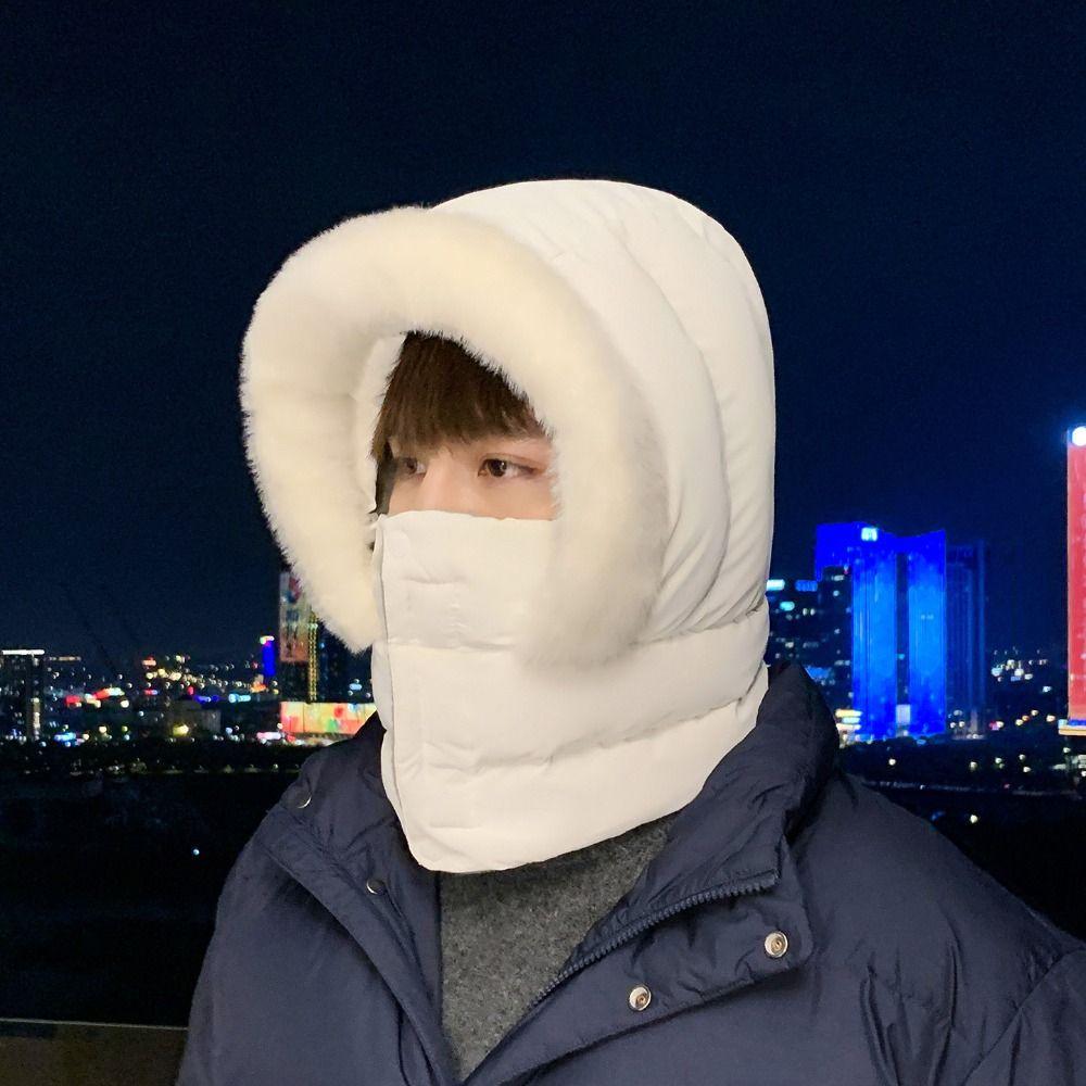 Keep Warm 3-in-1 Winter Cycling Hat Windproof Head Cover Warm Scarf Face Mask Neck Protection Cold Resistant Lei Feng Hat