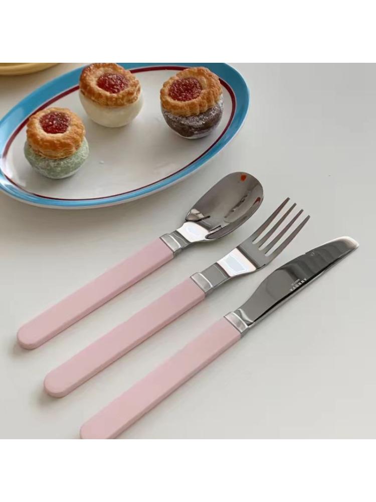 Stainless steel tableware 3-piece set, hotel knife, fork, spoon, thickened Western tableware, steak knife set  cutlery set