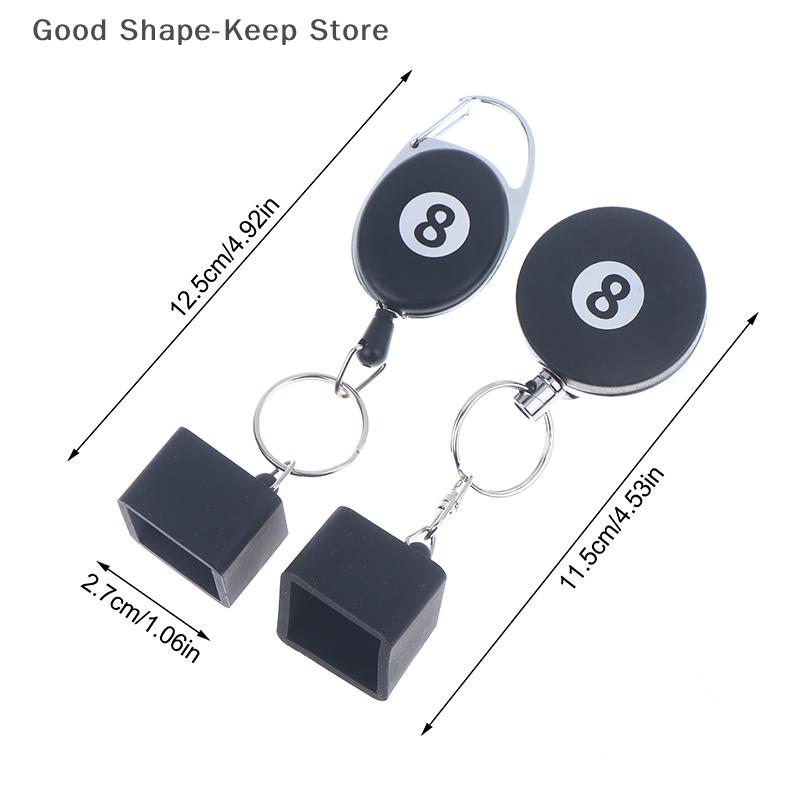 1Pc Black Retractable Rope Chalk Holder W Mounting Clip Billiard Telescoping Chalk Holder Snooker Pool Cue Chalk Holder Keychain