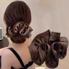 Übergroßes Satin Französisches Haar-Scrunchie für Damen Elastischer Pferdeschwanzhalter Stirnbänder Haarbänder Elastische Haaraccessoires
