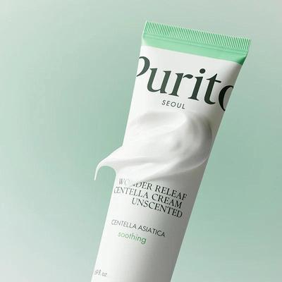 Purito Seoul Wonder Releaf Centella Cream Unscented 50ml, Vegan, Moisturizing, Korean Cosmetics, Kbeauty, Sample