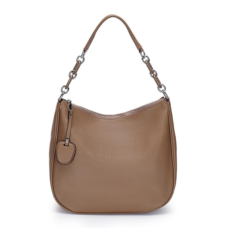 Borsa a Mano Morbida in Pelle di Mucca Catena Pendolare Retrò Pelle di Mucca Primo Strato Naturale Goccia Tessuto Liscio Versatile Moda Borsa a Spalla Messenger