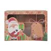 Christmas Candy Cookies Boxes Kraft Paper Gift Box Food Bakery Treat Boxes with Clear Window Navidad Decor Xmas Gift Bag Noel