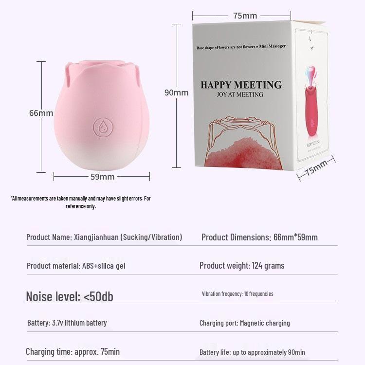 Rose Sucking & Tongue Licking Vibrator for Women - Adult Sex Toy Masturbator