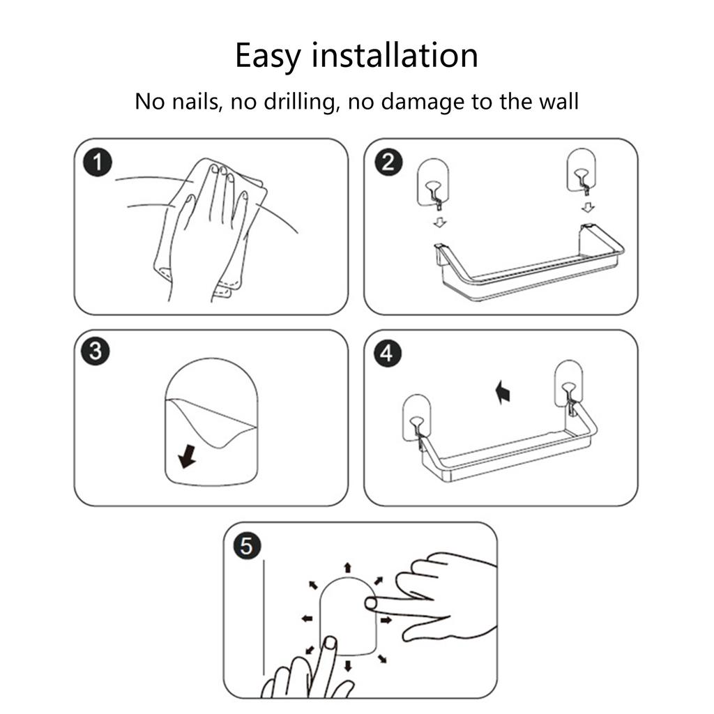 Durable Shower Shelf Heavy Duty Bathroom Storage with Suction Cups Space Saving Shower Storage Rack for Soap Shampoo