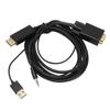 VGA To DP Connector Cable HD Video Converter Cable with Power Supply and Sound for Computer Desktop Laptop PC Monitor