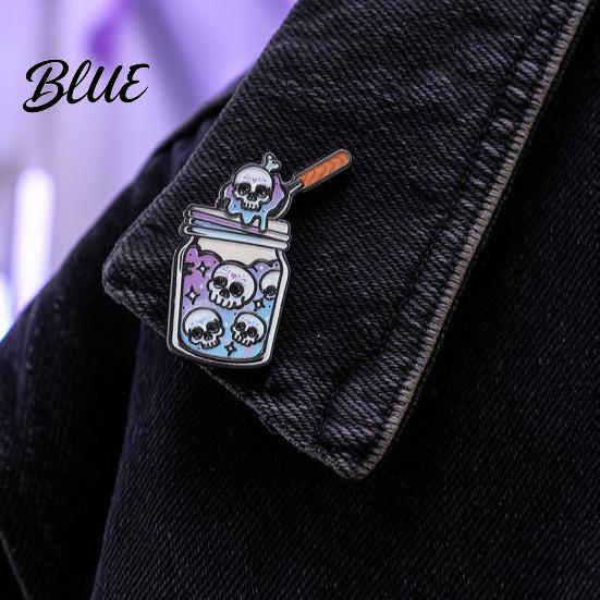 Enamel Accessory Halloween Badge Dark Gothic Style Skull Patten Milk