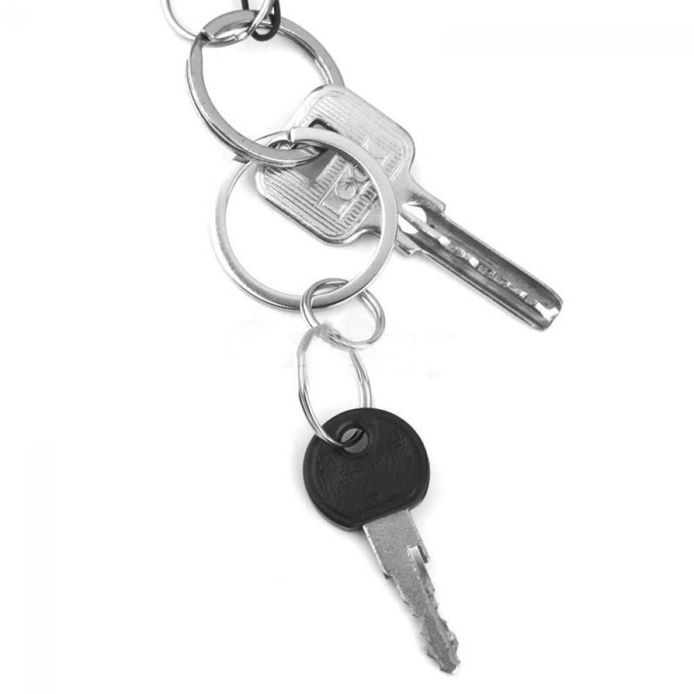 50PCS 15mm Connectors Clasps Split Key Ring Loop Hoop KeyChain Stainless Steel