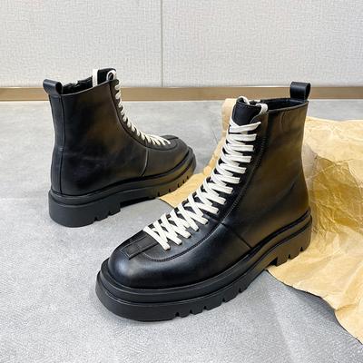 Stivali Classici Retrò da Uomo Stivaletto Uomo Casual Stile Britannico Stivaletto Corto Scarpe High-Top Stivali da Moto Stivali da Cowboy