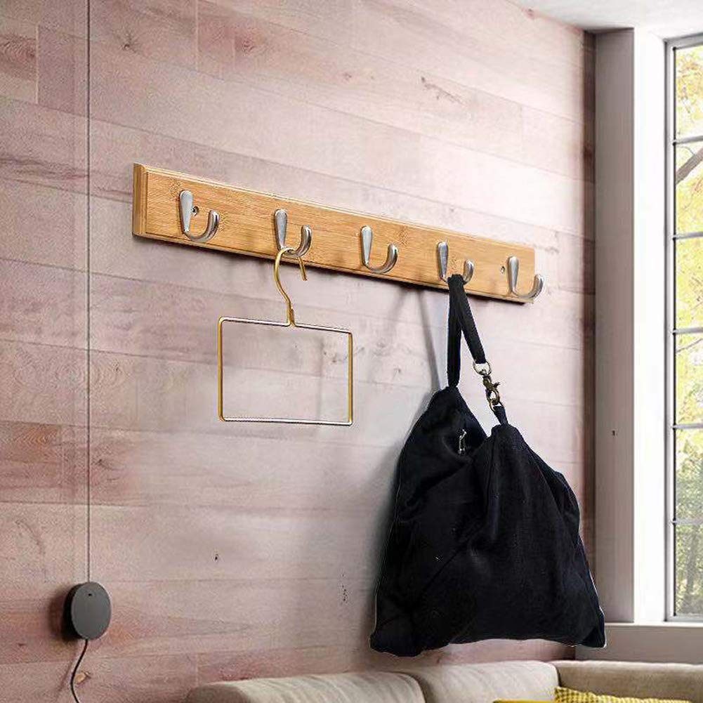 MDKDKDL Wall Longer Semicircular Wall Made of Natural Hat Clothes Capacity 7 Hanger, Design, Hooks, Wall-Mounted Hanger, Bamboo, Organizing, Hook,