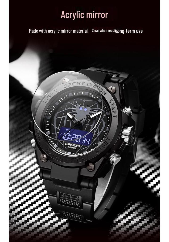 Sanda Creative Spider Men's Outdoor Sports Luminous Multifunctional Watch