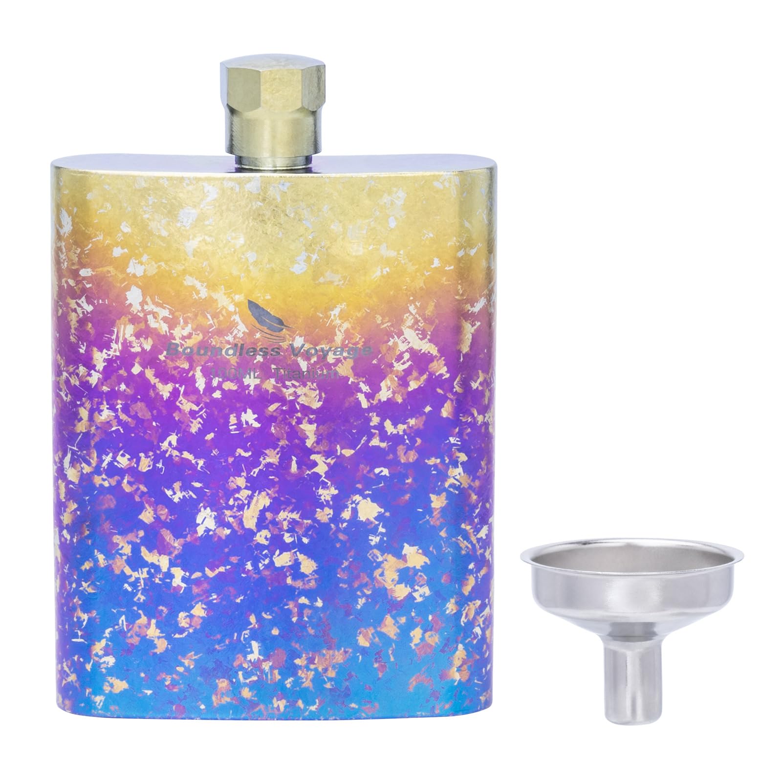 

Boundless Voyage Titanium Hip 100ml with for and and More Flask, U-Shaped, Funnel, Lightweight, Durable, Rust-Resistant, Portable, Travel, Stylish,